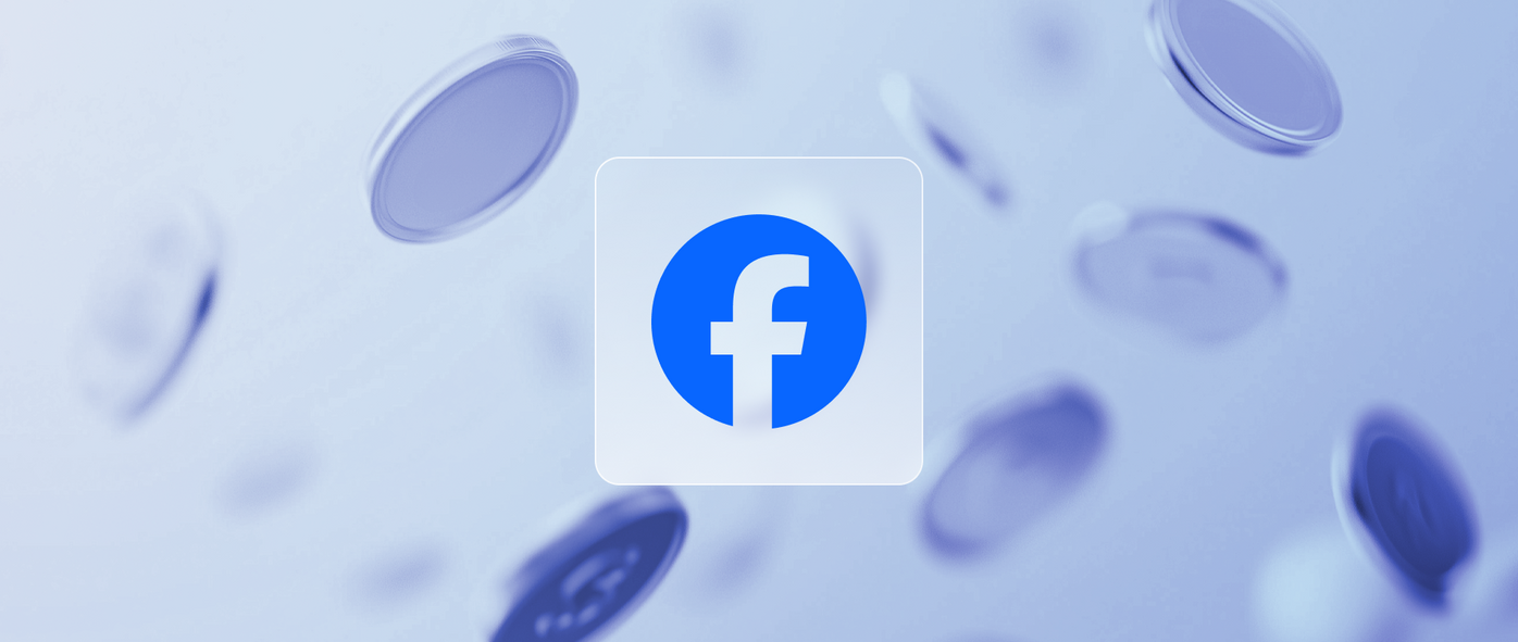 Facebook logo with coins falling behind, best time to post on facebook